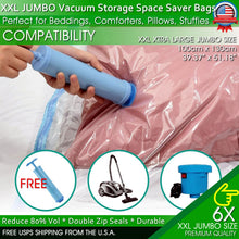 Load image into Gallery viewer, XXL Vacuum Storage Jumbo Bags Comforters Bedding Clothes Space Saver Hand Pump