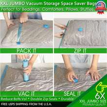 Load image into Gallery viewer, XXL Vacuum Storage Jumbo Bags Comforters Bedding Clothes Space Saver Hand Pump