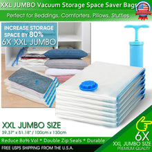 Load image into Gallery viewer, XXL Vacuum Storage Jumbo Bags Comforters Bedding Clothes Space Saver Hand Pump