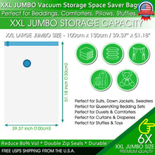 Load image into Gallery viewer, XXL Vacuum Storage Jumbo Bags Comforters Bedding Clothes Space Saver Hand Pump