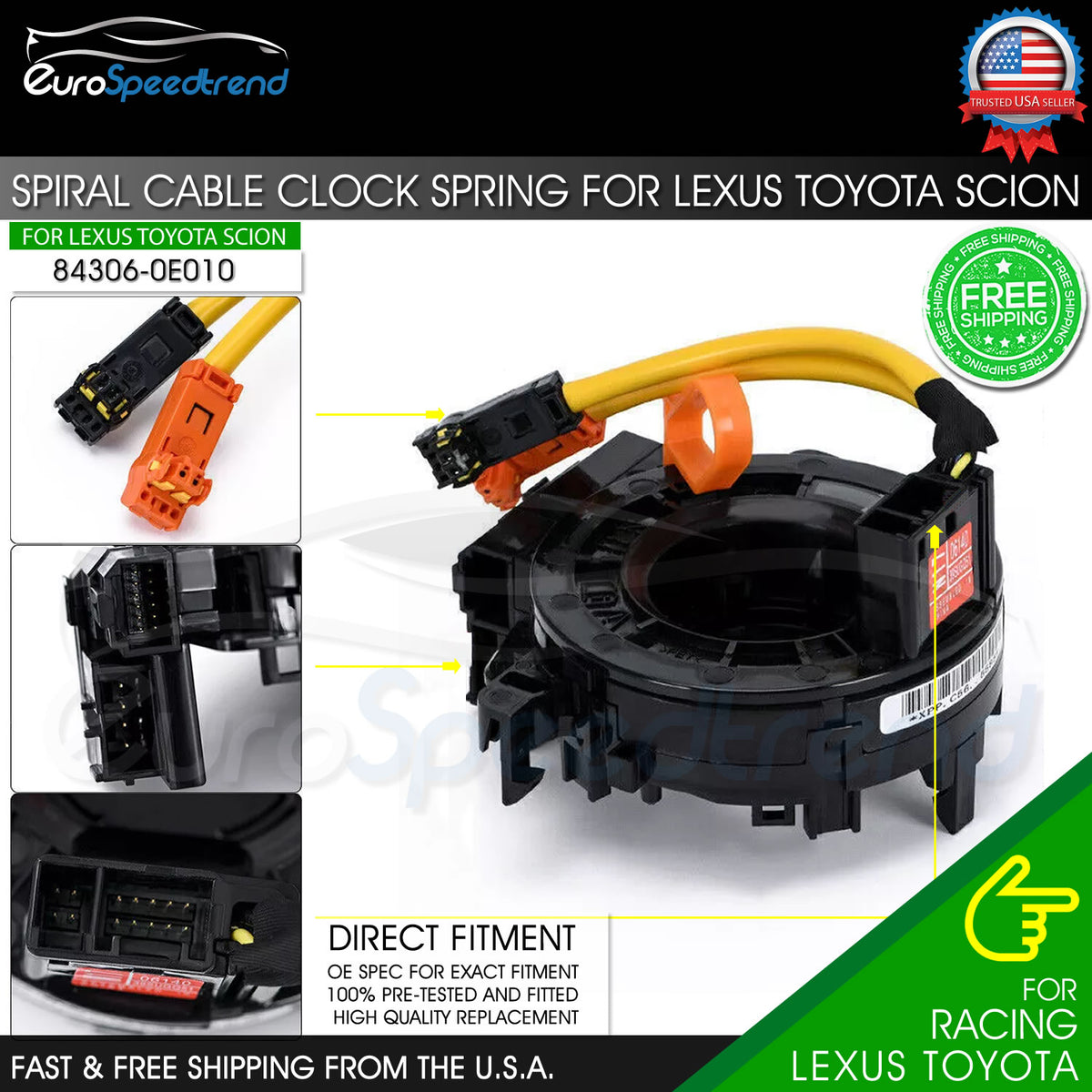 Spiral Cable Clock Spring 84306-06140 For Toyota Highlander Tundra