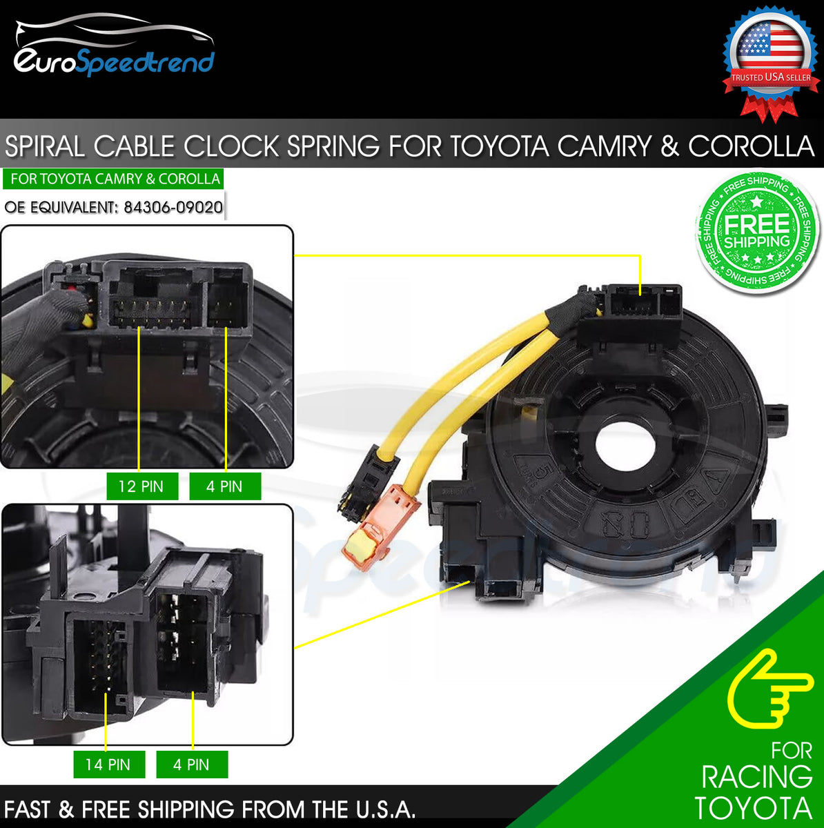 Clock Spring for Toyota Corolla 2014-2019 Spiral Cable 84306-09020 L S
