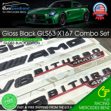 Load image into Gallery viewer, GLS63 AMG V8 BITURBO 4MATIC+ Star Trunk Emblem Black Combo Set For Mercedes Benz X167