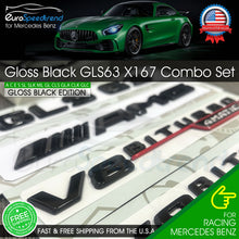 Load image into Gallery viewer, GLS63 AMG V8 BITURBO 4MATIC+ Star Trunk Emblem Black Combo Set For Mercedes Benz X167