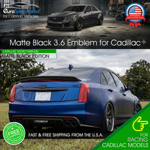 Load image into Gallery viewer, 3.6 Rear Trunk Emblem For Cadillac Badge Matte Black Tailgate Deck Lid CT4 CT5