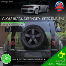 Load image into Gallery viewer, Defender Letter Emblem Rear Gloss Black For Land Rover Liftgate Badge Tailgate