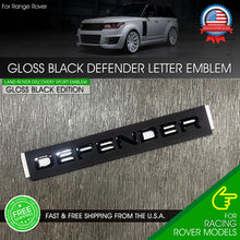 Load image into Gallery viewer, Defender Letter Emblem Rear Gloss Black For Land Rover Liftgate Badge Tailgate