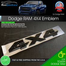 Load image into Gallery viewer, 4X4 Gloss Black Emblem for Dodge RAM 1500 2500 3500 Rebel Tailgate Badge
