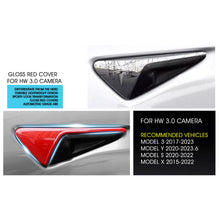 Load image into Gallery viewer, Gloss Red Side HW 3.0 Camera Trim Protection Cover Accessories for Tesla Model 3 Y S X
