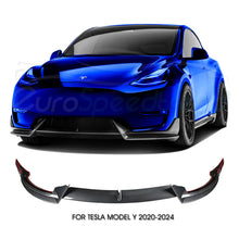 Load image into Gallery viewer, Gloss Carbon Style Front Bumper Lip Spoiler Splitter Tesla Model Y Accessories