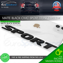 Load image into Gallery viewer, Sport Letters For Honda Civic Matte Black Rear Emblem Trunk Lid Badge Nameplate