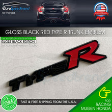 Load image into Gallery viewer, Type R Black Red Emblem For Honda Acura Rear Trunk Lid Racing SPort Nameplate Badge
