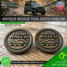 Load image into Gallery viewer, Bronze Trail Rated 4x4 Emblem Badge (Pair) for Jeep Wrangler Grand Cherokee Compass Patriot