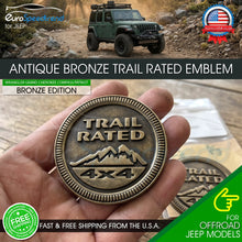 Load image into Gallery viewer, Bronze Trail Rated 4x4 Emblem Badge (Pair) for Jeep Wrangler Grand Cherokee Compass Patriot