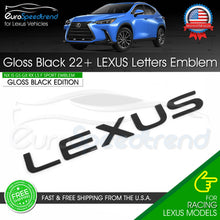 Load image into Gallery viewer, 22+ Lexus Letter Emblem For Lexus Trunk Lid Logo Badge 3D F-Sport Car Gloss Black