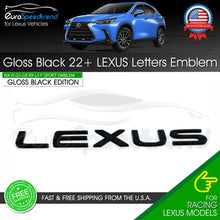 Load image into Gallery viewer, 22+ Lexus Letter Emblem For Lexus Trunk Lid Logo Badge 3D F-Sport Car Gloss Black