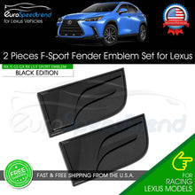 Load image into Gallery viewer, 2x F-Sport Emblem For Lexus IS GS RC F Fender Black Letter Logo Badge 3D