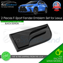 Load image into Gallery viewer, 2x F-Sport Emblem For Lexus IS GS RC F Fender Black Letter Logo Badge 3D