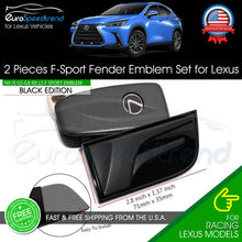 Load image into Gallery viewer, 2x F-Sport Emblem For Lexus IS GS RC F Fender Black Letter Logo Badge 3D