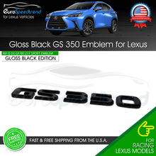Load image into Gallery viewer, GS 350 Letter Emblem For Lexus Trunk Rear Badge Nameplate F-Sport Gloss Black
