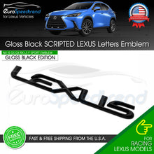 Load image into Gallery viewer, Scripted Lexus Letter Emblem For Lexus Gloss Black Trunk Lid Logo Badge 3D F-Sport Car