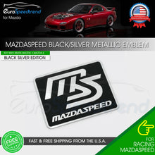 Load image into Gallery viewer, For Mazda MazdaSpeed Aluminum Emblem Black Silver Metal Nameplate Fender Badge Trunk Logo