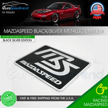 Load image into Gallery viewer, For Mazda MazdaSpeed Aluminum Emblem Black Silver Metal Nameplate Fender Badge Trunk Logo