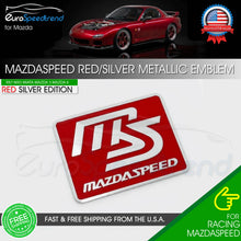 Load image into Gallery viewer, For Mazda MazdaSpeed Aluminum Emblem Red Silver Metal Nameplate Fender Badge Trunk Logo