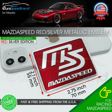 Load image into Gallery viewer, For Mazda MazdaSpeed Aluminum Emblem Red Silver Metal Nameplate Fender Badge Trunk Logo