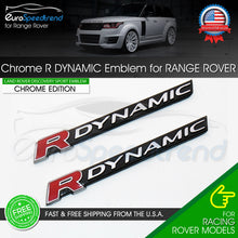 Load image into Gallery viewer, For Range Rover R Dynamic Emblem Sport HSE Fender Marker Nameplate Badge Pair