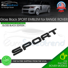 Load image into Gallery viewer, Gloss Black Sport Emblem For Range Land Rover Fender Rear Tailgate Badge