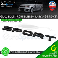 Load image into Gallery viewer, Gloss Black Sport Emblem For Range Land Rover Fender Rear Tailgate Badge