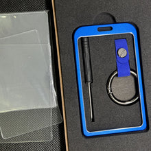 Load image into Gallery viewer, Blue Aluminum Key Card Holder Protector Key Ring Accessories Tesla Model 3 Y S X
