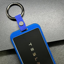 Load image into Gallery viewer, Blue Aluminum Key Card Holder Protector Key Ring Accessories Tesla Model 3 Y S X