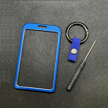 Load image into Gallery viewer, Blue Aluminum Key Card Holder Protector Key Ring Accessories Tesla Model 3 Y S X