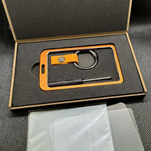 Load image into Gallery viewer, Orange Aluminum KeyCard Holder Protector Keyring Accessories Tesla Model 3 Y S X