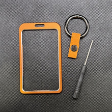 Load image into Gallery viewer, Orange Aluminum KeyCard Holder Protector Keyring Accessories Tesla Model 3 Y S X