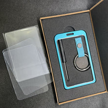 Load image into Gallery viewer, Sky Blue Aluminum Key Card Holder Protector with Key Ring Tesla Model 3 Y S X