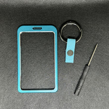Load image into Gallery viewer, Sky Blue Aluminum Key Card Holder Protector with Key Ring Tesla Model 3 Y S X