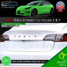 Load image into Gallery viewer, For TESLA Letter Emblem RED Rear Trunk Lid Badge Model 3 X Y Highland