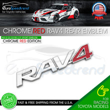 Load image into Gallery viewer, RAV4 Letter Emblem Fit Toyota RAV 4 Chrome Red Rear Liftgate Badge