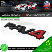 Load image into Gallery viewer, RAV4 Letter Emblem Fit Toyota RAV 4 Gloss Black Red Rear Liftgate Badge