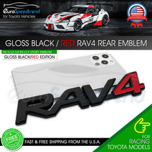 Load image into Gallery viewer, RAV4 Letter Emblem Fit Toyota RAV 4 Gloss Black Red Rear Liftgate Badge
