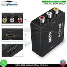 Load image into Gallery viewer, RCA AV to HDMI Converter Adapter 1080P Composite CVBS TV PC Wii NES PS3 STB Xbox