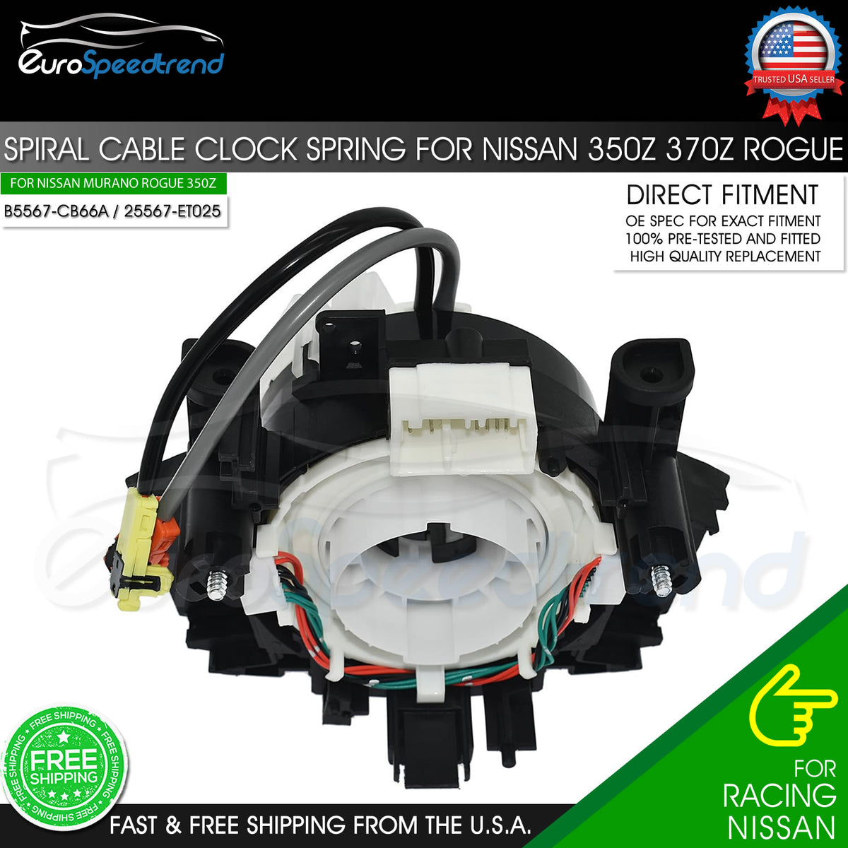 Clock Spring for Nissan Versa Murano Rogue B5567-CB66A 25567-ET025 Spi