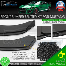 Load image into Gallery viewer, Carbon Fiber Look Front Bumper Lip Spoiler Splitter Ford Mustang Kit Accessories