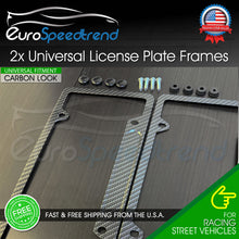 Load image into Gallery viewer, License Plate Frame Carbon Fiber Look Aluminum Front & Rear Cover RUSTFREE 2X