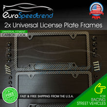 Load image into Gallery viewer, License Plate Frame Carbon Fiber Look Aluminum Front & Rear Cover RUSTFREE 2X