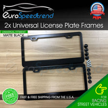 Load image into Gallery viewer, Matte Black License Plate Frame Cover Front & Rear Stainless Steel Metal NO RUST