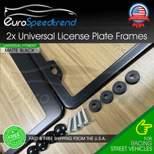 Load image into Gallery viewer, Matte Black License Plate Frame Cover Front & Rear Stainless Steel Metal NO RUST